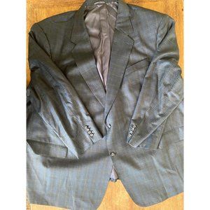 mens custom BIG and Tall Reda suit jacket size 50 +?? Gray and blue plaid